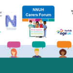 Norfolk & Norwich University Hospitals carer survey 2021 - carers forum and partners logos