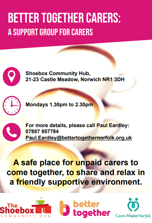 Better Together Carers Shoebox Community Hub Group Flyer