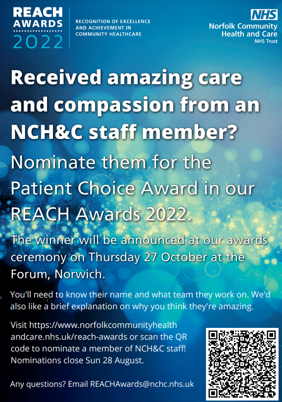 Norfolk Community Health and Care NHS Trust REACH awards 2022