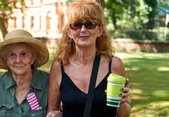 two ladies outside