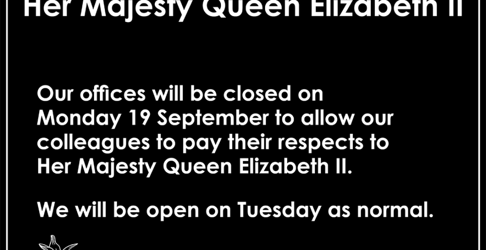 Office closure on public holiday for Queen's funeral