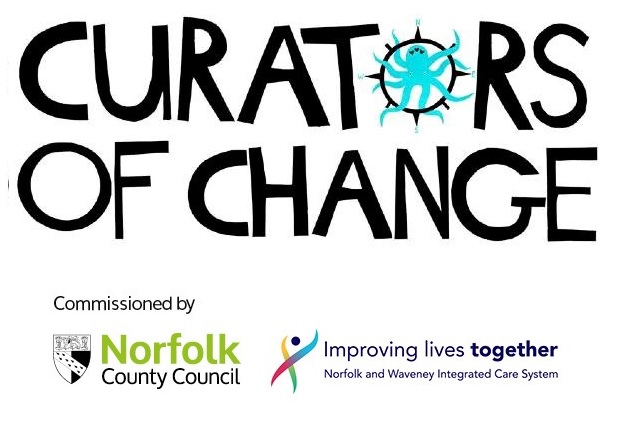 Curators of change and NCC and ICS logo